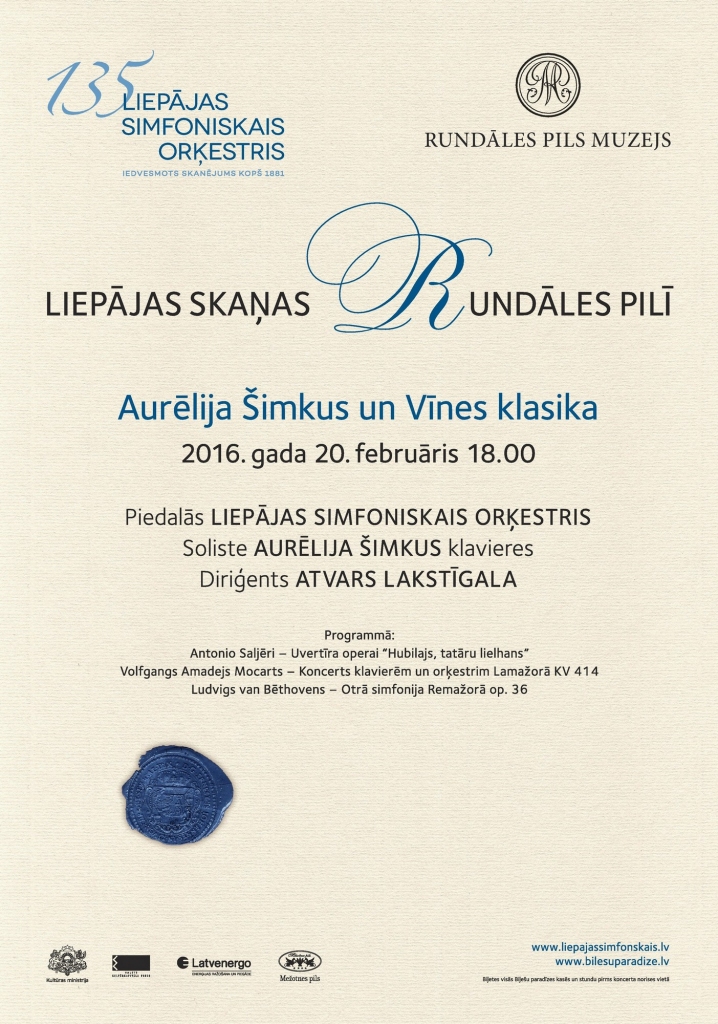 Rundāles pilī Liepājas Simfoniskais orķestris un Aurēlija Šimkus