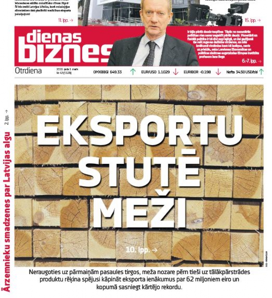 Eksportu stutē ar diviem miljardiem eiro 