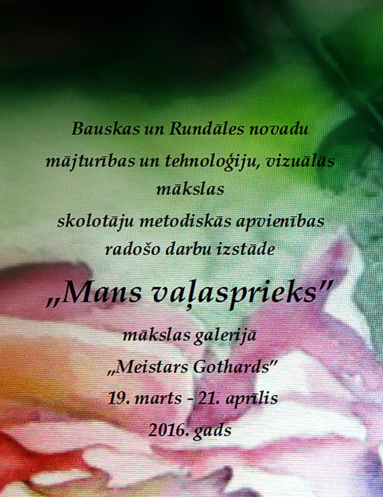 Skolotāju radošo darbu izstāde salonā «Meistars Gothards»