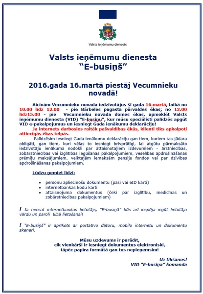 VID amatpersonu konsultācija Vecumniekos