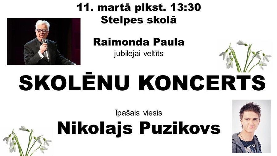 Skolēnu koncerts veltīts Raimonda Paula jubilejai Stelpē