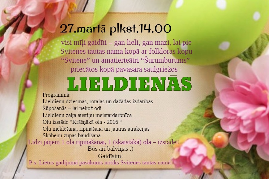 Lieldienas Svitenē