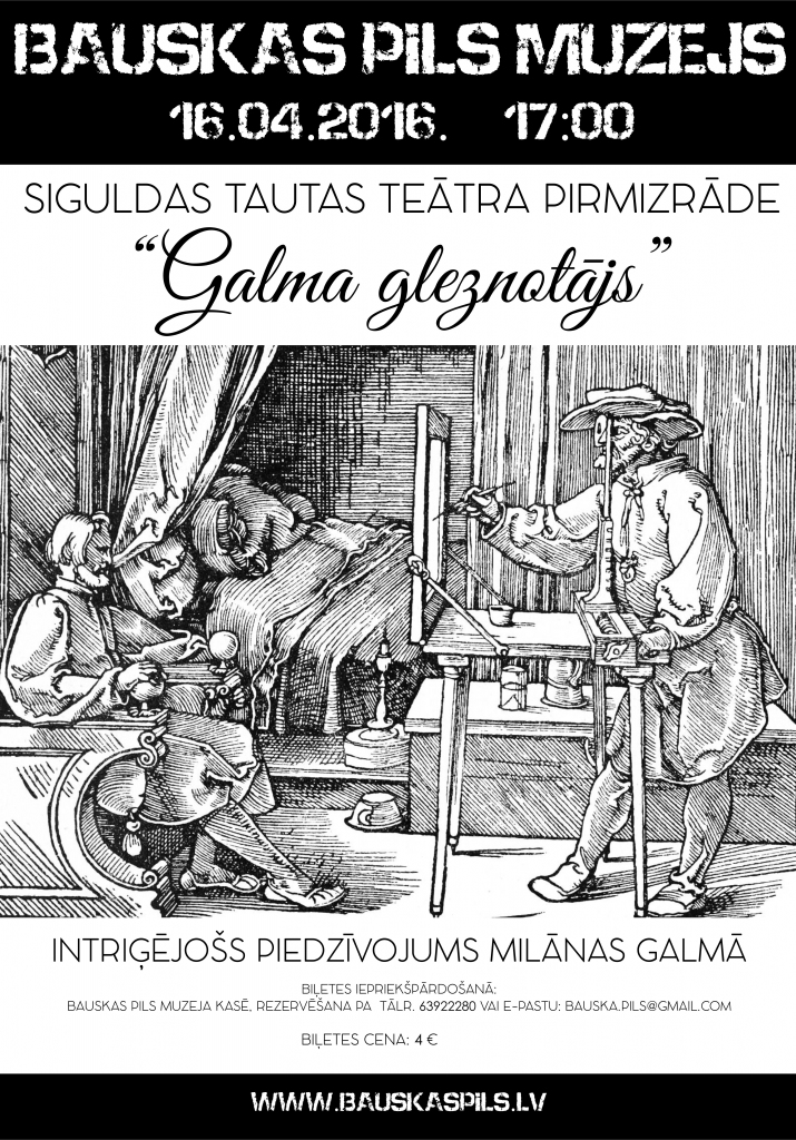 Teātra pirmizrāde «Galma gleznotājs» Bauskas pilī