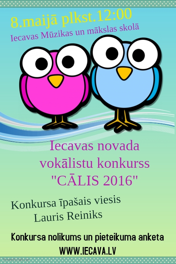 Vokālistu konkurss «Cālis 2016» Iecavā