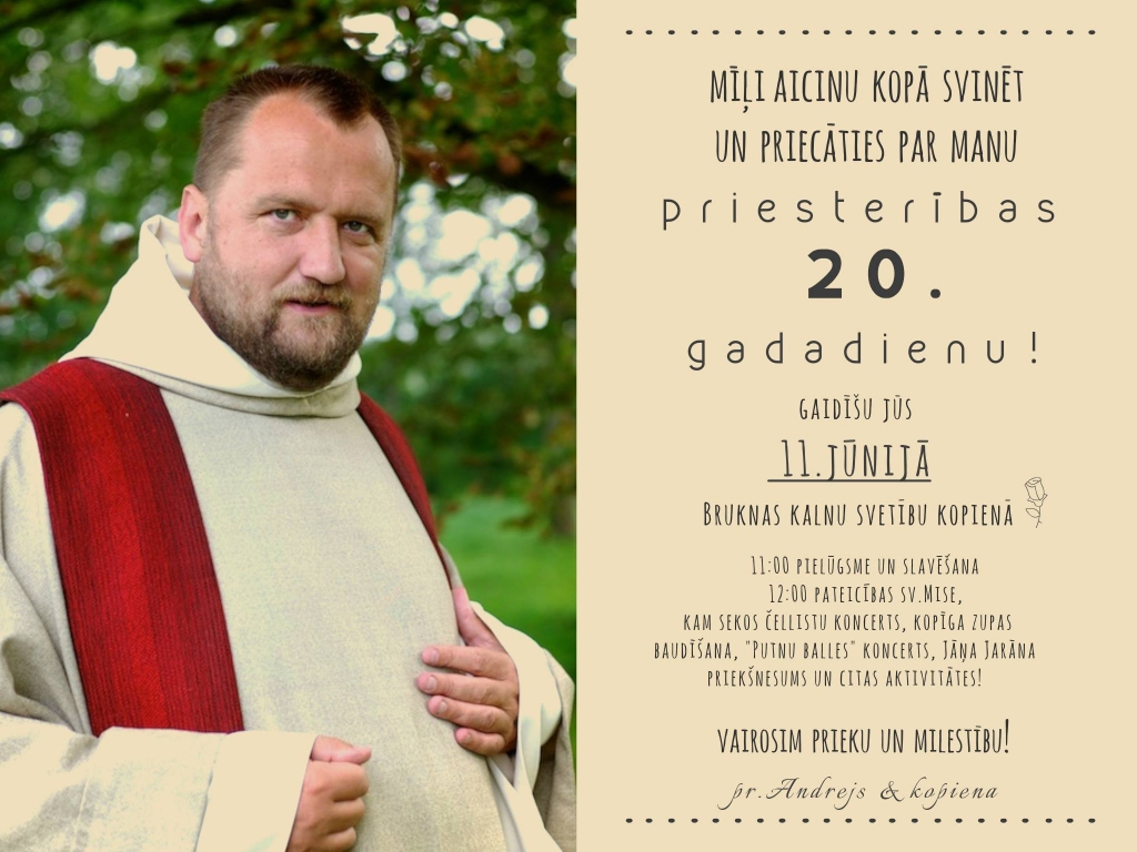 Andreja Mediņa priesterības 20. gadadienas svinības