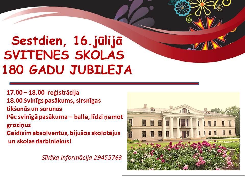 Svitenes skolas 180 gadu jubilejas svinības