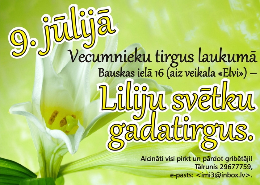 Liliju svētku gadatirgus Vecumniekos