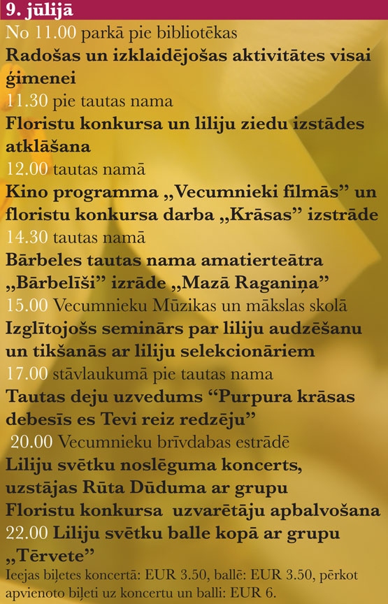 Liliju svētki Vecumniekos