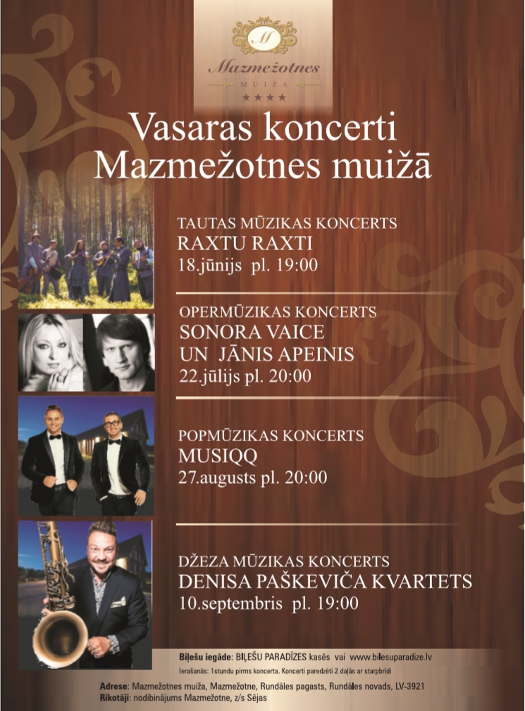 Opermūzikas koncerts Mazmežotnes muižā