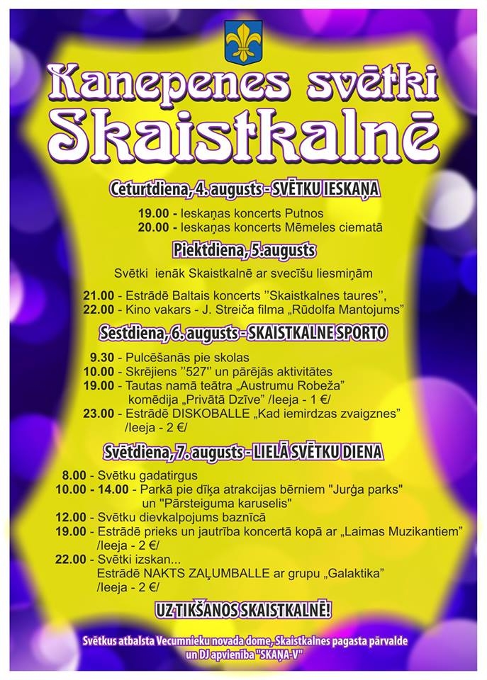 Kanepenes svētki Skaistkalnē
