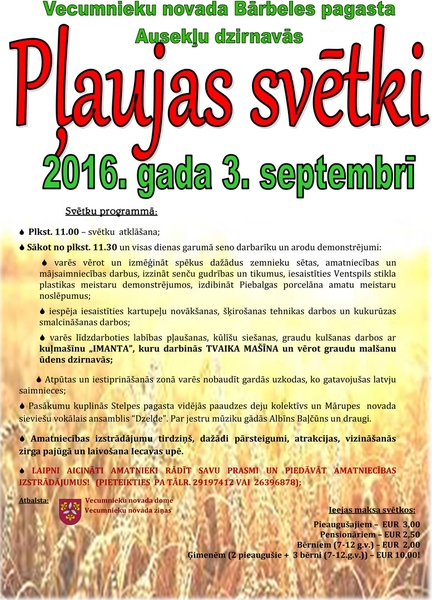 Pļaujas svētki Ausekļu dzirnavās