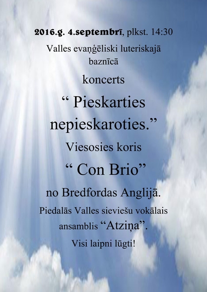 Koncerts Valles evaņģēliski luteriskajā baznīcā