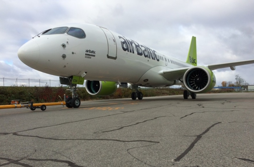 Pirmo jauno Bombardier CS300 lidmašīnu airBaltic saņems 1.decembrī