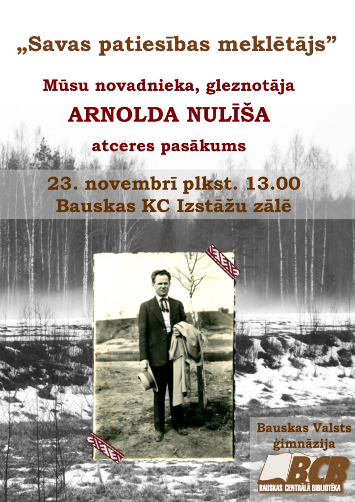 Literāri tematiska pēcpusdiena – veltījums Arnoldam Nulītim – Bauskā