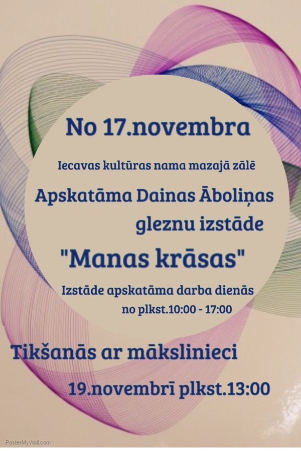 Tikšanās ar gleznu izstādes «Manas krāsas» autori Dainu Āboliņu Iecavā