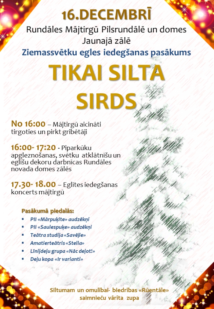 Eglītes iedegšana un mājtirgus Pilsrundālē
