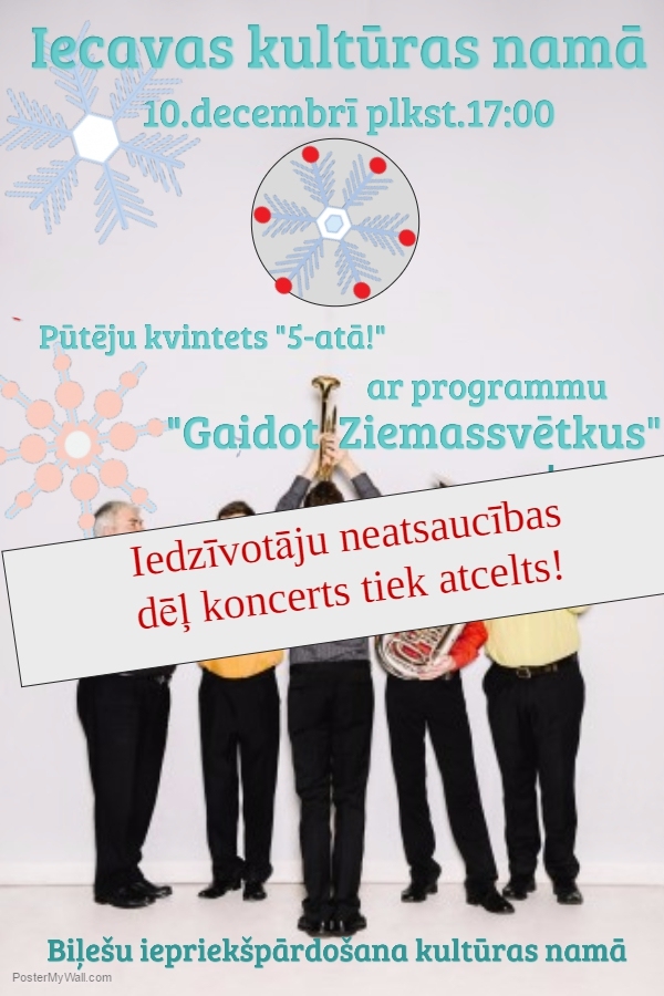 Pūtēju kvinteta «5-atā!» koncerts Iecavā – ATCELTS