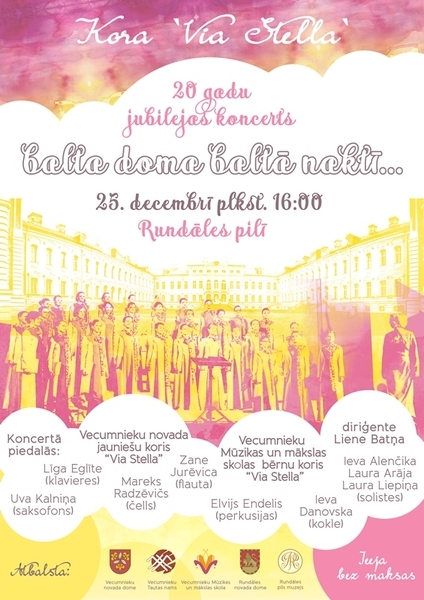 «Via Stella» 20 gadu jubilejas koncerts Rundāles pilī