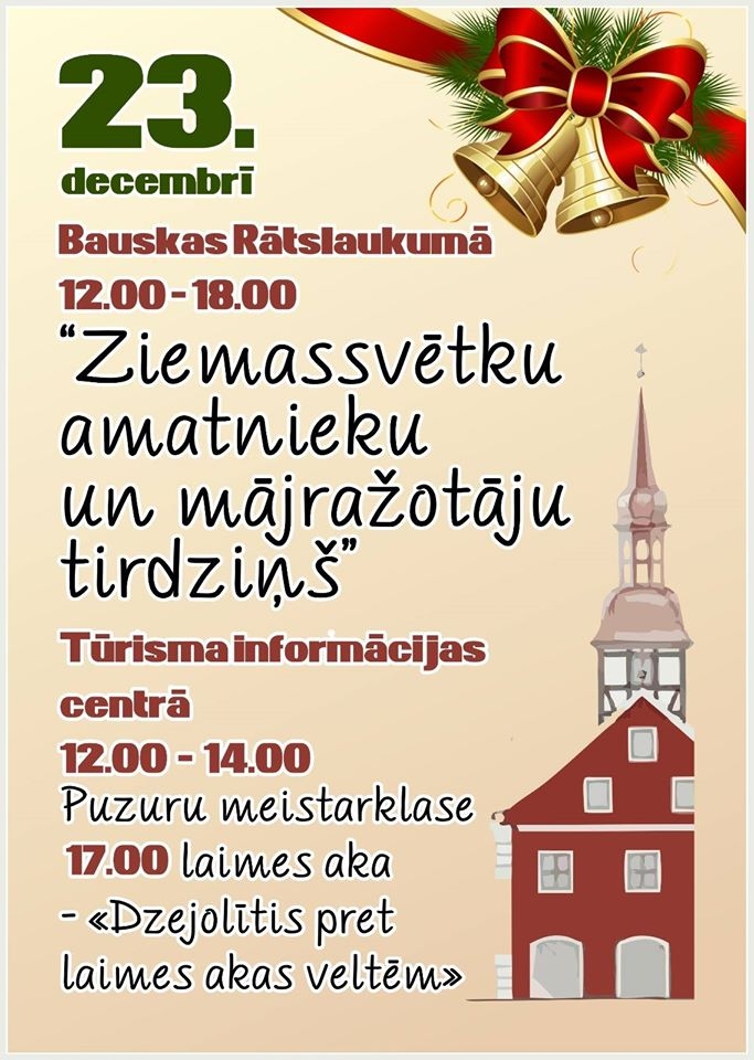 Ziemassvētku tirdziņš Bauskas Rātslaukumā