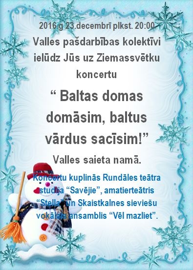 Ziemassvētku koncerts Vallē