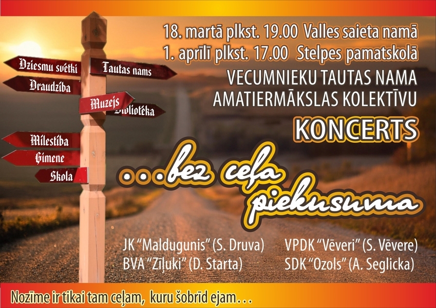 Vecumnieku tautas nama amatiermākslas kolektīvu koncerts Vallē