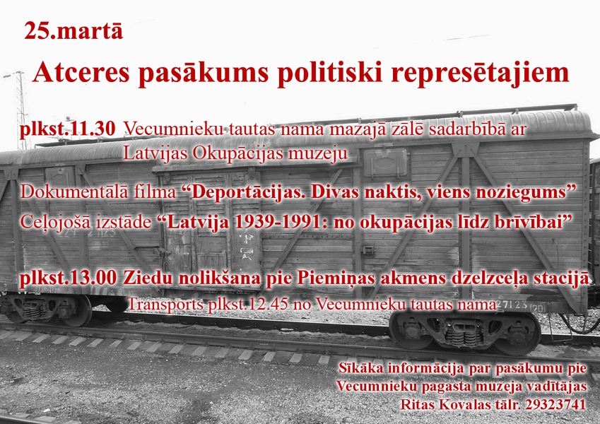 Genocīda upuru piemiņas diena Vecumniekos