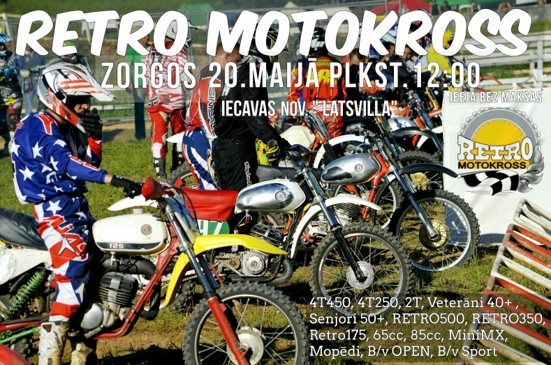 Retro motokrosa sacensības Zorģos