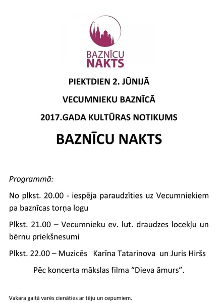 Baznīcu nakts Vecumniekos