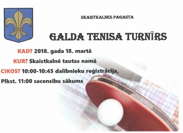 Galda teniss Skaistkalnē