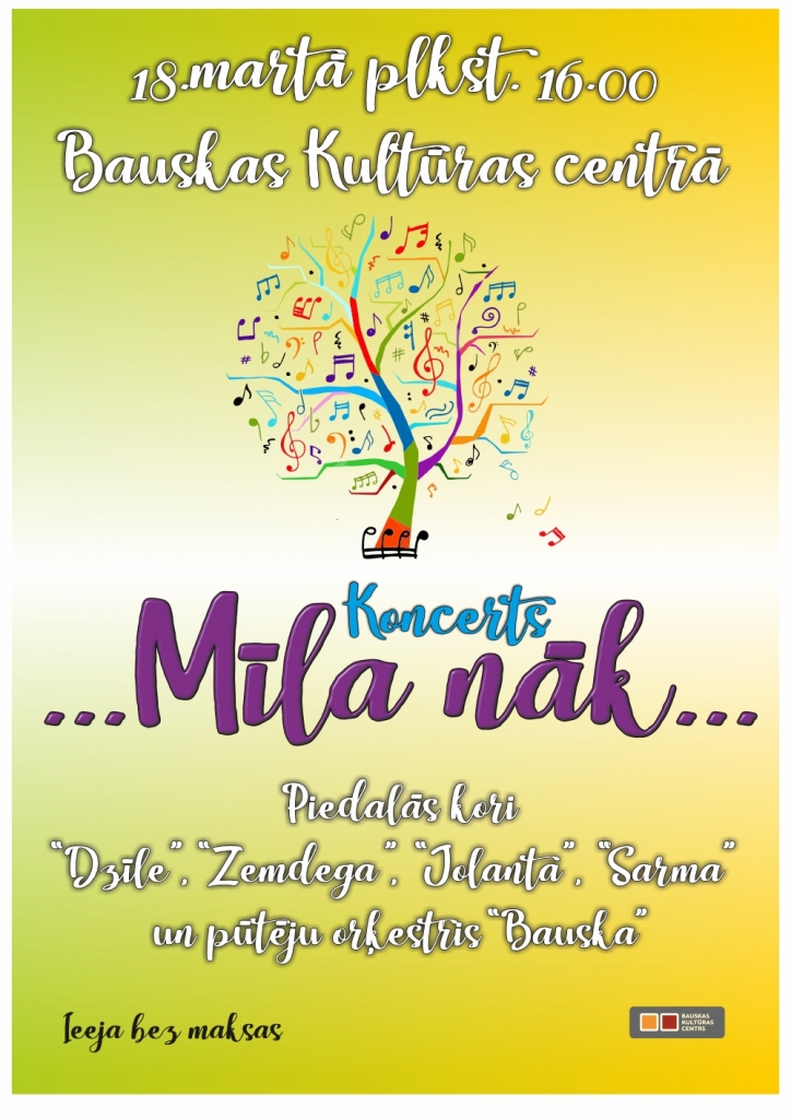 Koncerts «Mīla nāk…» Bauskā