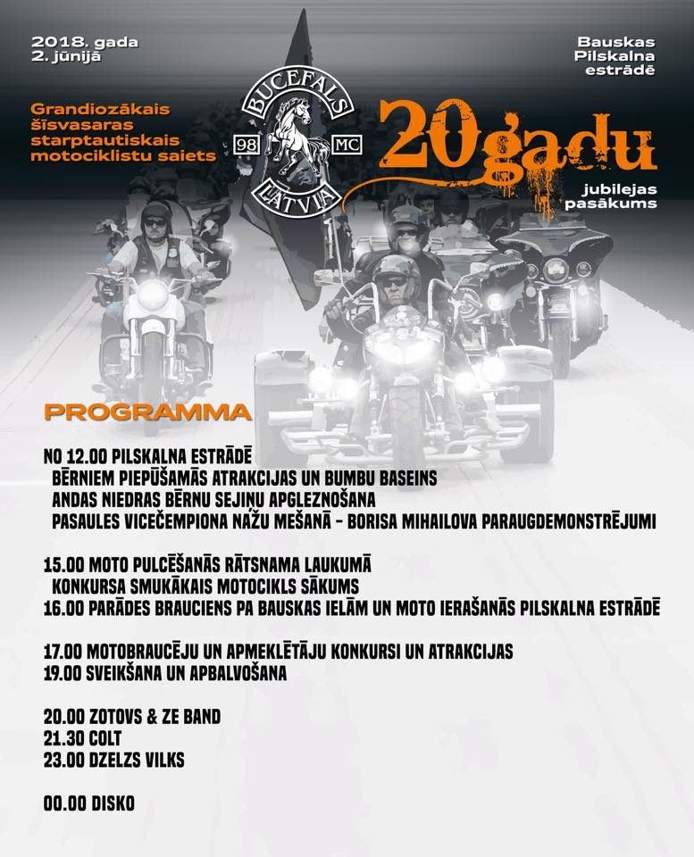 Motokluba «Bucefals» 20 gadu jubilejas pasākums