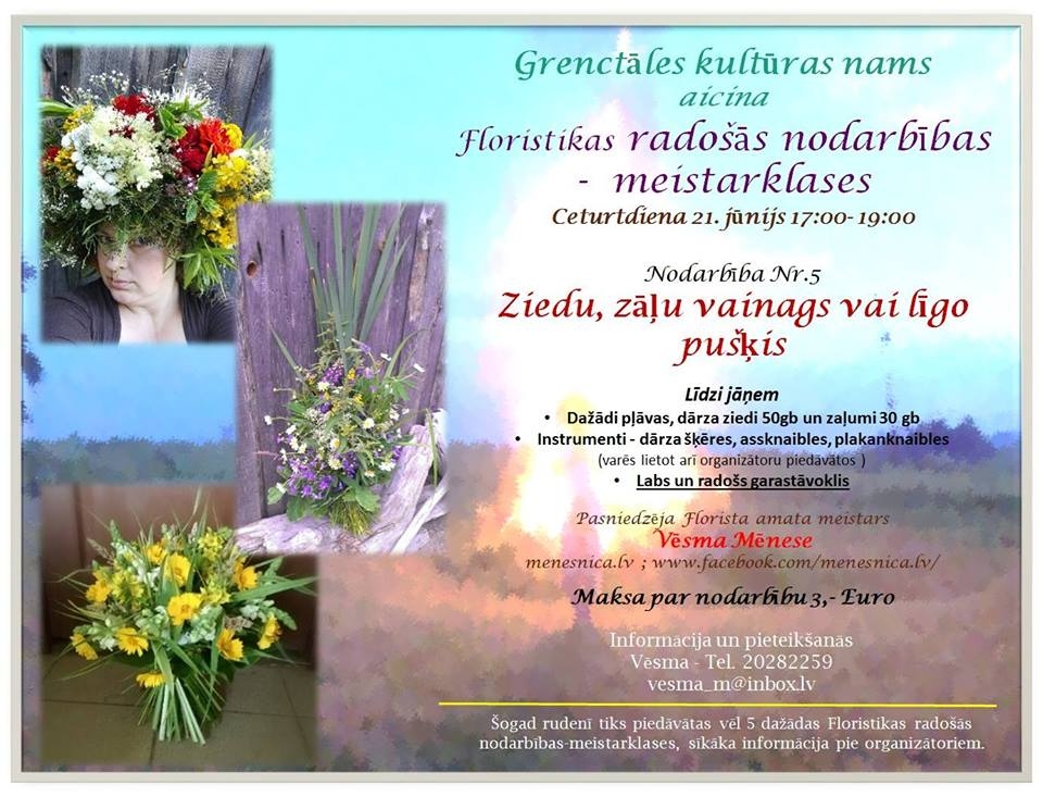 Floristikas nodarbība Grenctālē