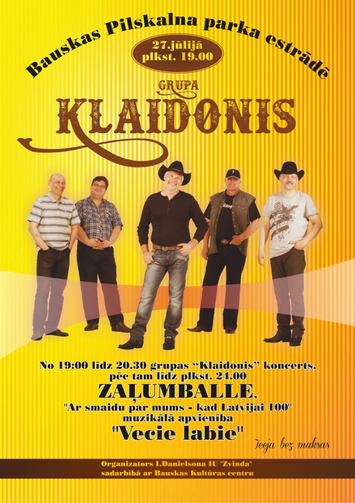 «Klaidoņa» koncerts un zaļumballe Bauskā