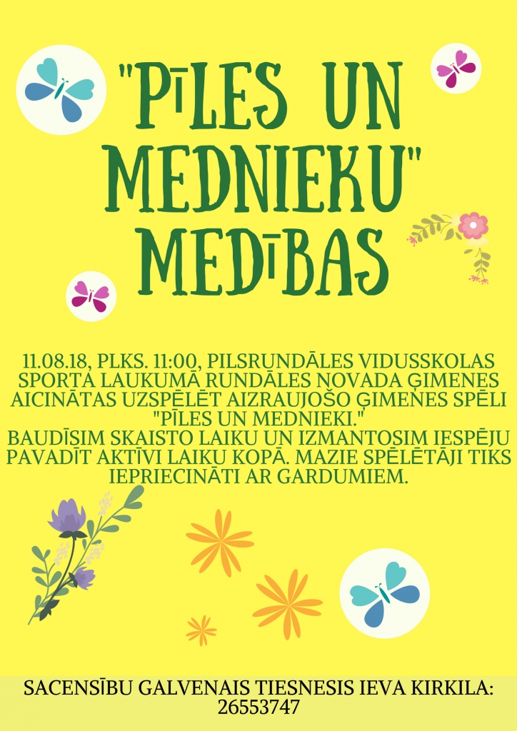 Spēle «Pīles un mednieki» Pilsrundālē