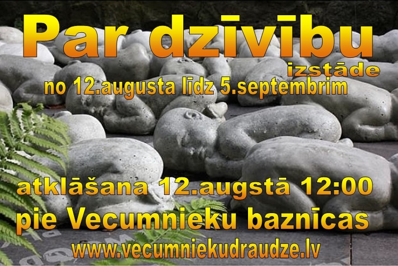 Pie Vecumnieku baznīcas izstādes «Par dzīvību» atklāšana