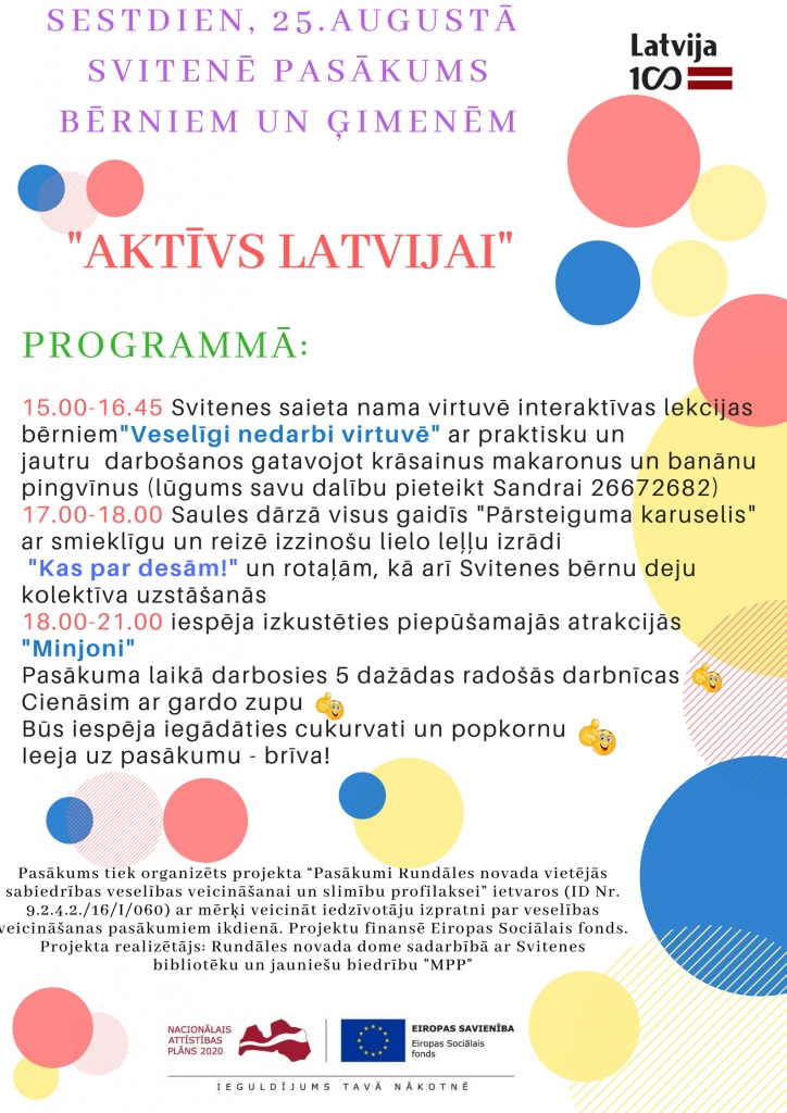 Svitenē – pasākums bērniem un ģimenēm