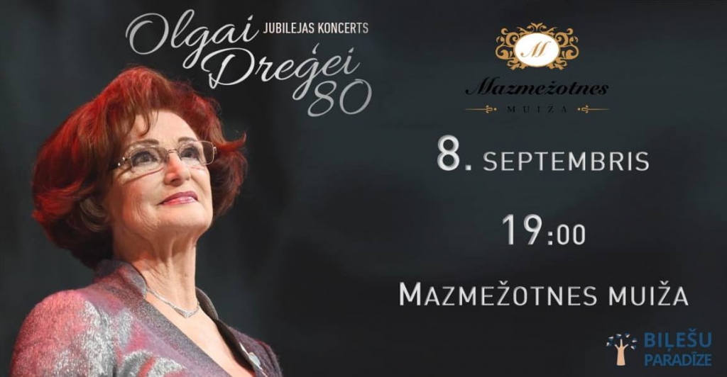 Olgas Dreģes jubilejas koncerts Mazmežotnes muižā