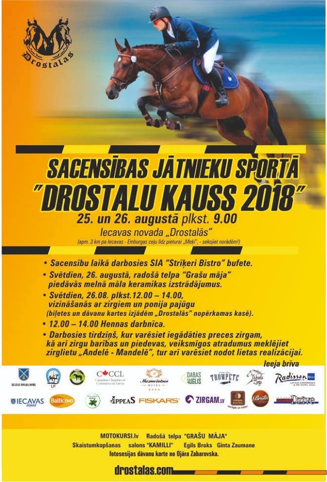 Jātnieku sporta sacensības konkūrā «Drostalu kauss 2018»