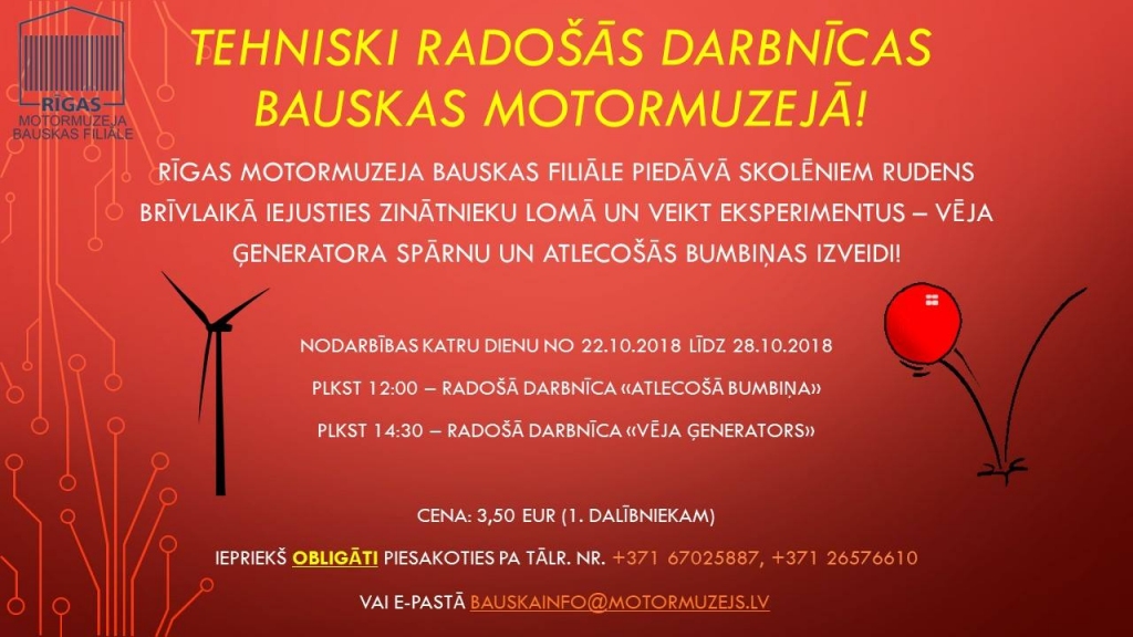 Radošās darbnīcas skolēniem Bauskas motormuzejā