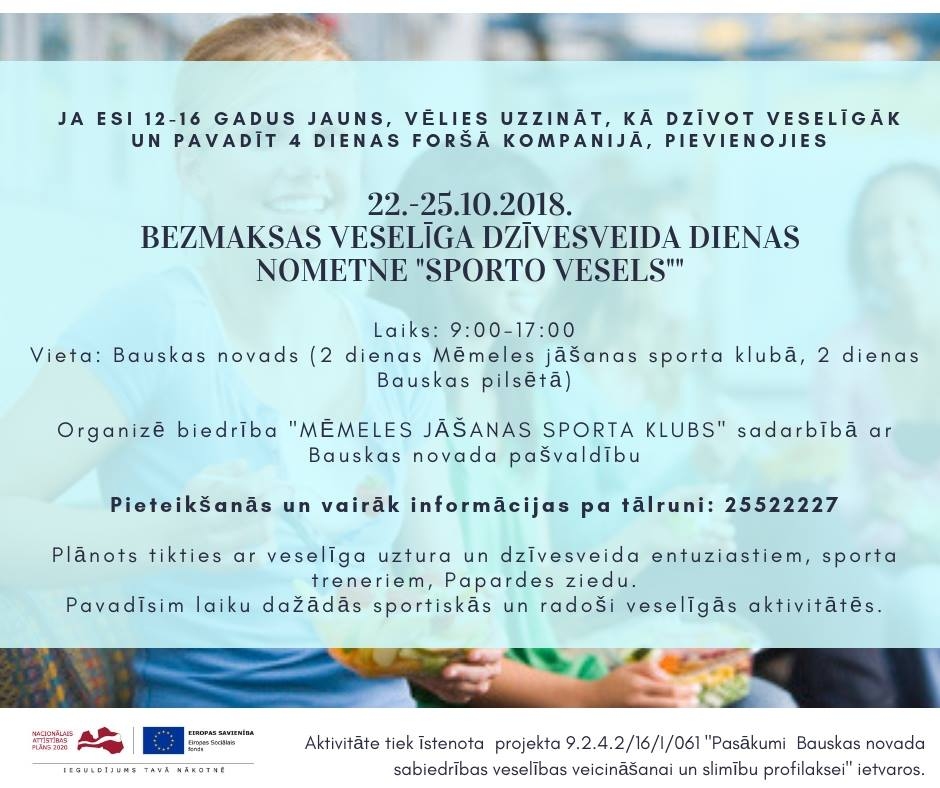 Dienas nometne skolēniem Bauskas novadā