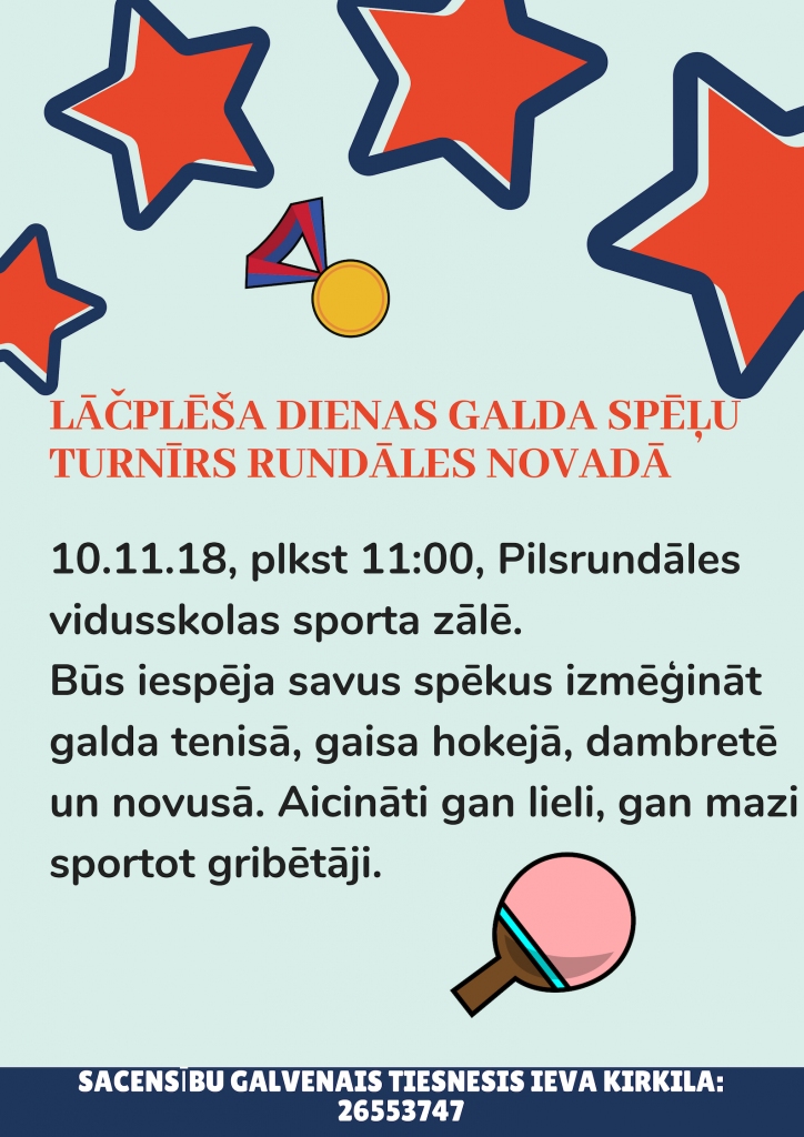 Lāčplēša dienas galda spēļu turnīrs Pilsrundālē