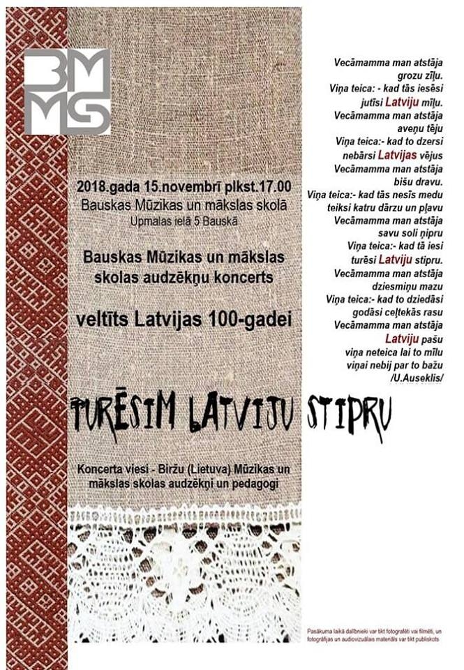 Koncerts Bauskas Mūzikas un mākslas skolā