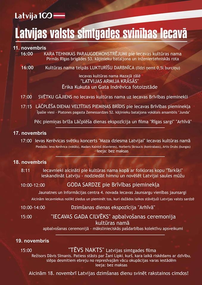 Latvijas valsts simtgades svinības Iecavā