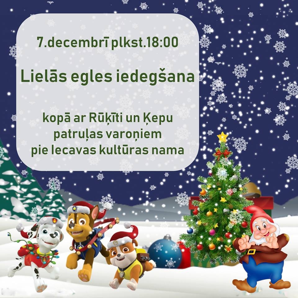 Lielās egles iedegšana Iecavā
