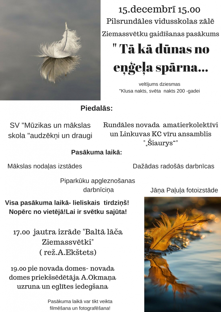 Ziemassvētku gaidīšanas pasākums Pilsrundālē