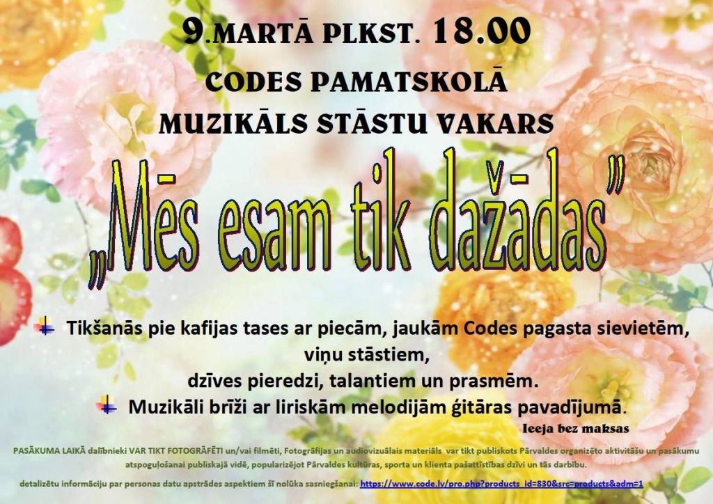 Muzikāls stāstu vakars Codē