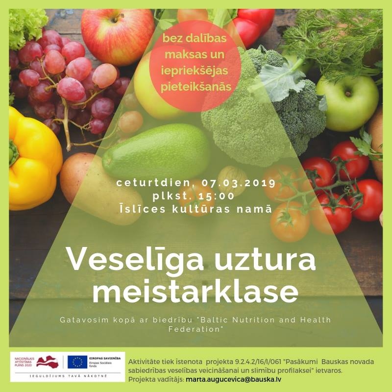 Veselīga uztura meistarklase Rītaumās