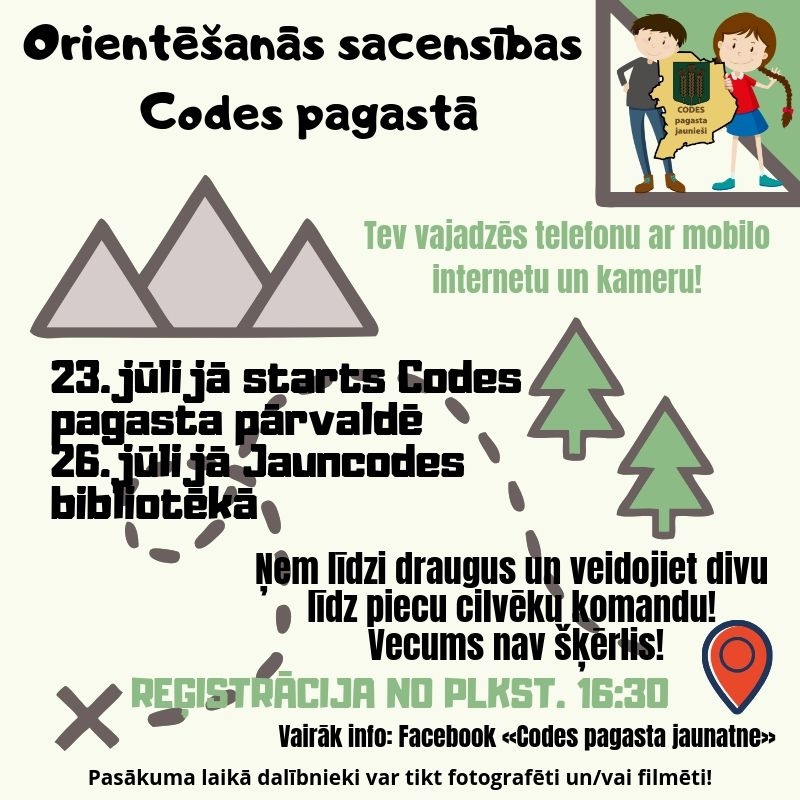 Orientēšanās sacensības Codes pagastā