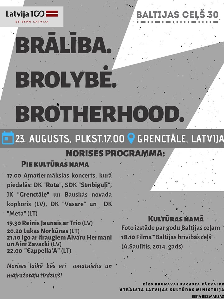 Pasākums «Brālība. Brolybė. Brotherhood» Grenctālē