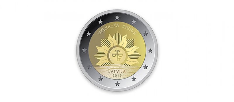 Latvijas Banka nākamnedēļ laidīs apgrozībā divu eiro piemiņas monētu «Uzlecošā saule»